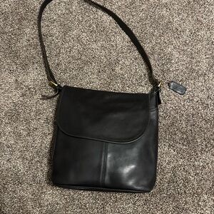 Vintage 1990’s Coach Whitney Black Leather Crossbody Bag made in the USA
